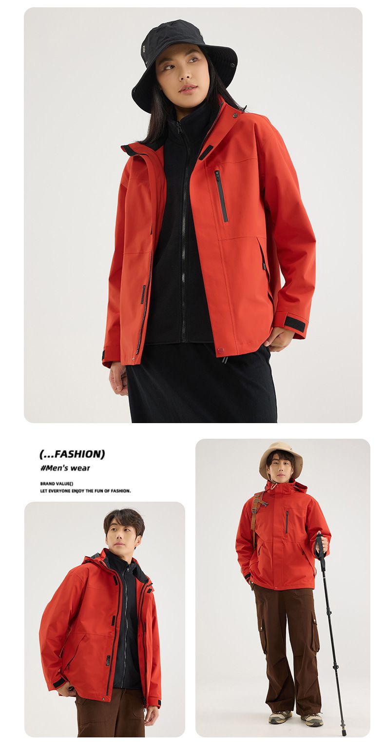 ActiveGo Shanye Bo Mo und Same Style New National Standard Outdoor Drei-in-Eins Winddicht Wasserdicht Vollständig hitzeversiegelt_voghion.com