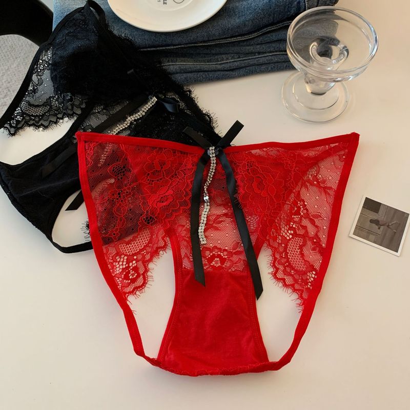 LuvBox, nuove mutandine sexy in pizzo viola in stile giapponese per donna, design di nicchia con strass e catena, cavallo aperto, cavo_voghion.com