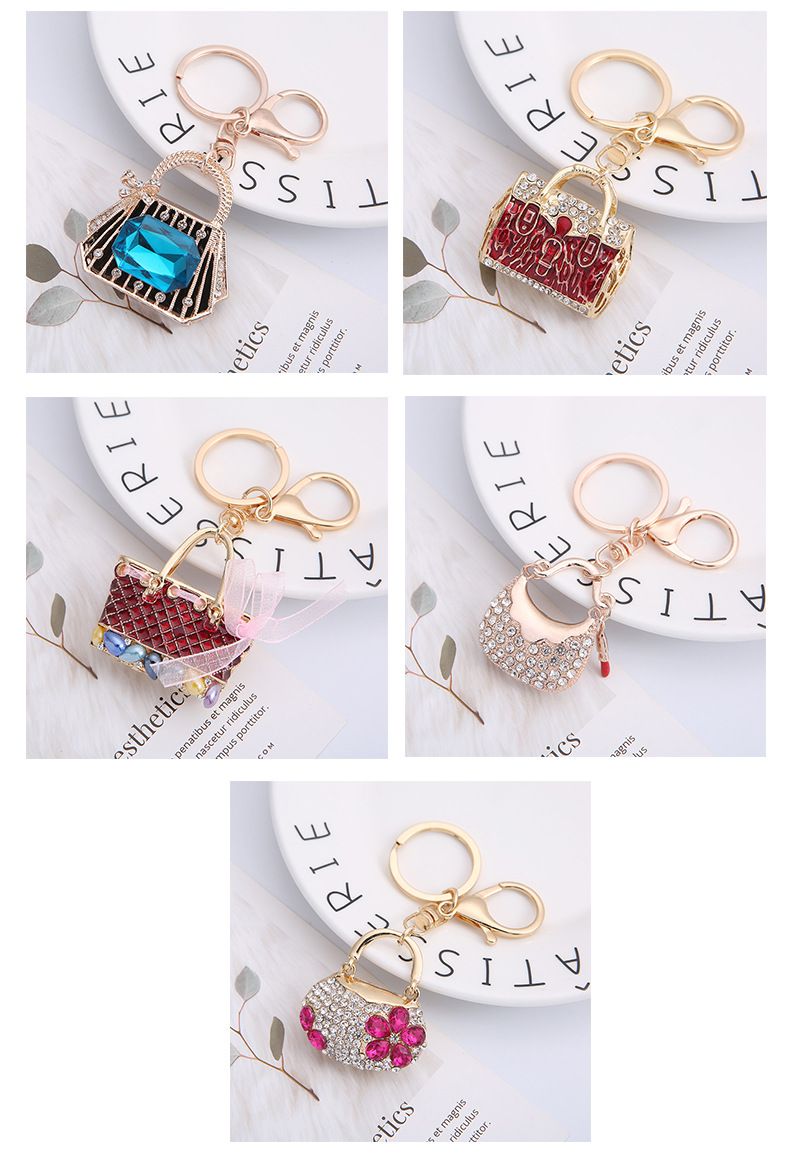 Bag Charms Simple DIY Rhinestone Ladies Bag Car Keychain Exquisite Wallet Key Chain Gift_voghion.com