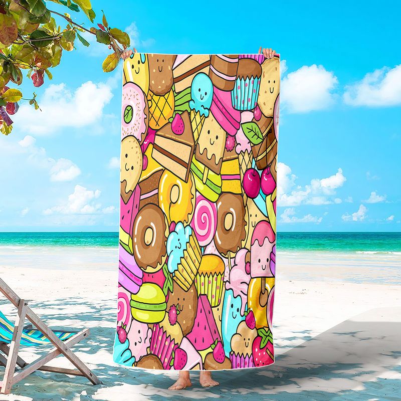 Toalha de praia de melancia estampada toalha de surf adulto cobertor absorvente à beira-mar xale_voghion.com