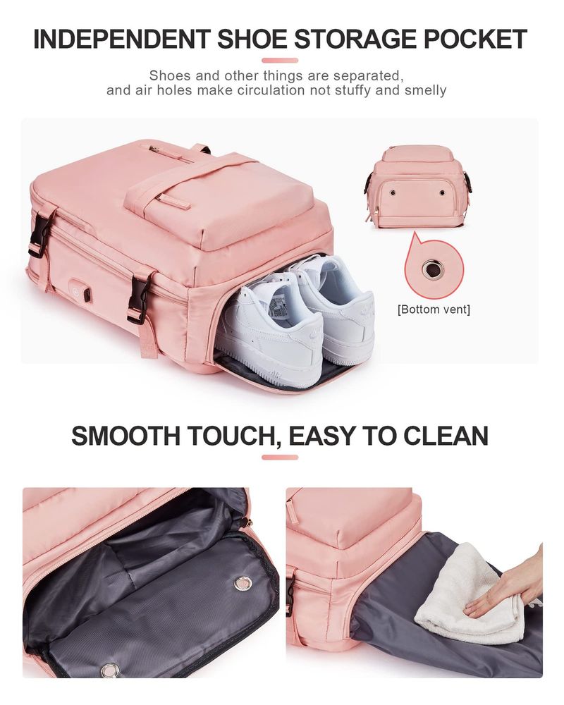 Reiserucksack für Damen, großes Fassungsvermögen, multifunktionales Gepäck, Freizeitrucksack, Reisetasche für Geschäftsreisen, Schultasche für Studenten_voghion.com