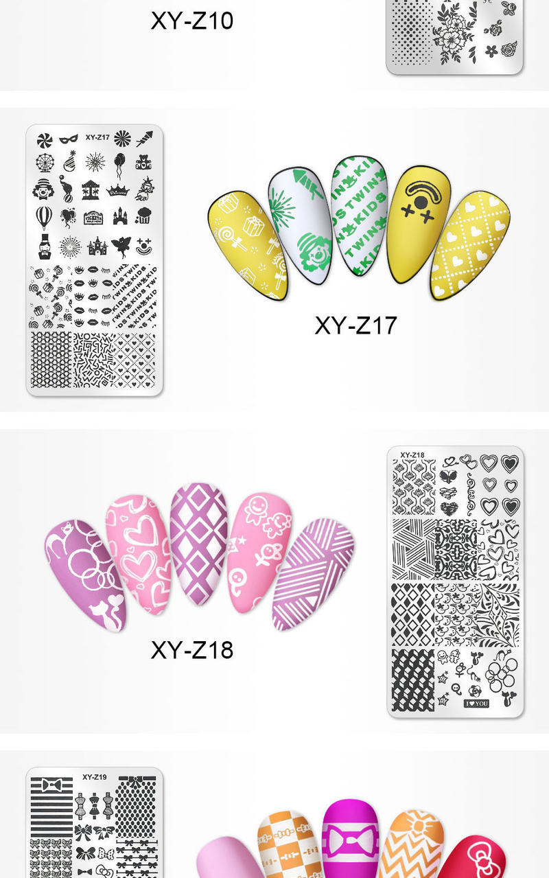 Plantillas para Arte de uñas Arte Clavo, placa de estampado, diseño de flor, hoja, mariposa, plantillas de sellos de encaje navideño, accesorios de imagen de placa_voghion.com