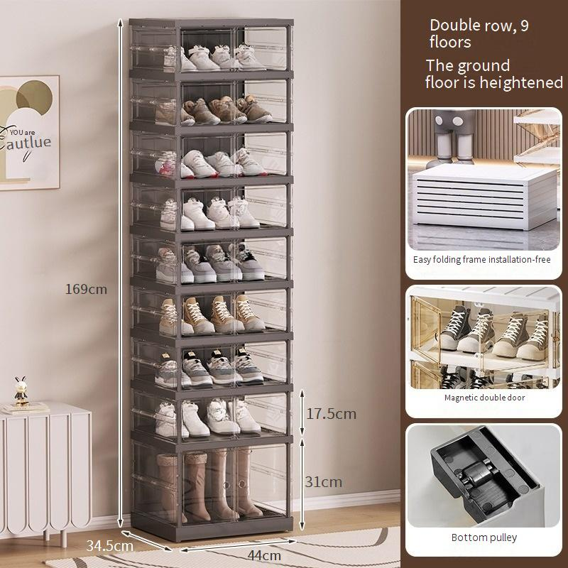 viditelný Box Box Skládací Box Box Úložný Box Nastavitelná Box Skříňka Instalace Transparentní Boty Storange Botník, organizér na boty_voghion.com