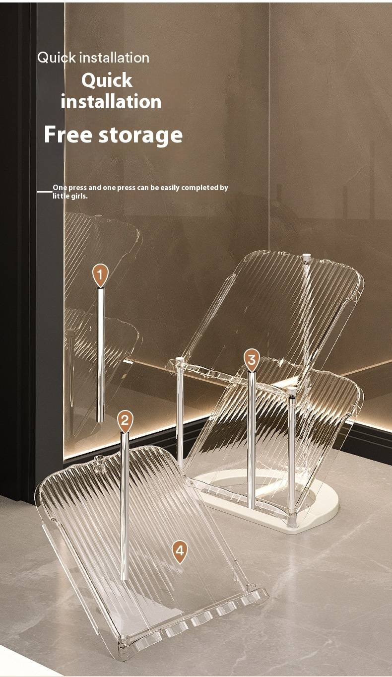 Multi-Tier Shoe Rack For Home - No Assembly Space-Saving Stainless Steel Shoe Organizer With PET Shelves_voghion.com