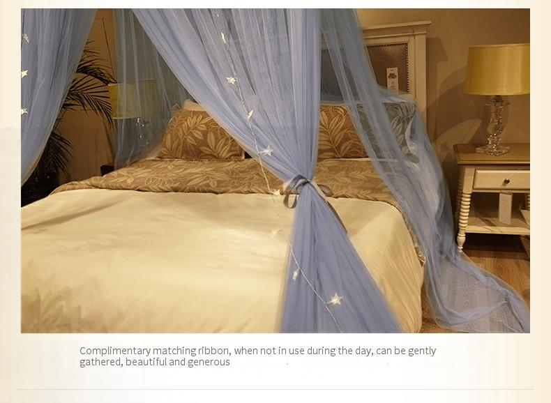 Black Dome Bed Curtain Mosquito Net Home Ceiling Princess Style Free Installation Double Bed 1.5 Meters 1.8_voghion.com
