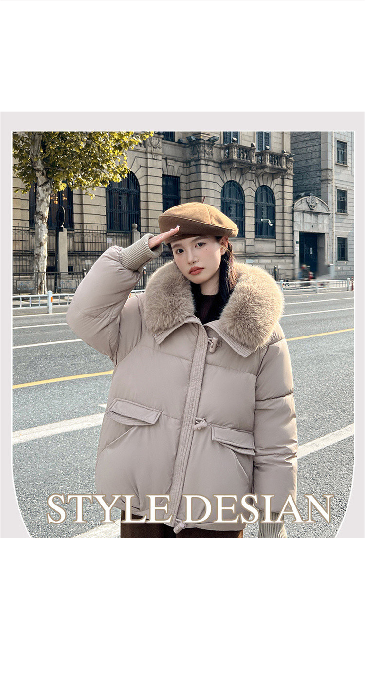 Damen Kurze Pufferjacke Winter Modischer Steppmantel Mit Kunstpelzkragen Für Kleine Größen_voghion.com