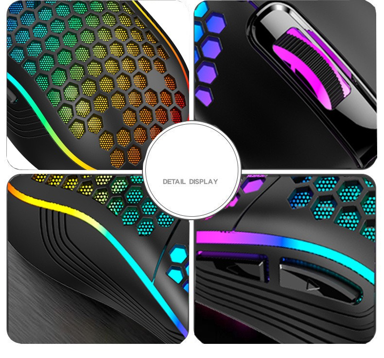 Mouse da gioco cablato con luce respirante colorata e luminosa, accessori per computer_voghion.com