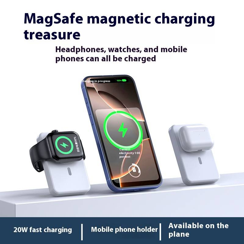 Batterie externe Magsafe ultra-fine 20 W avec charge rapide pour Apple Watch et AirPods | Batterie magnétique portable 5000 mAh/10000 mAh_voghion.com