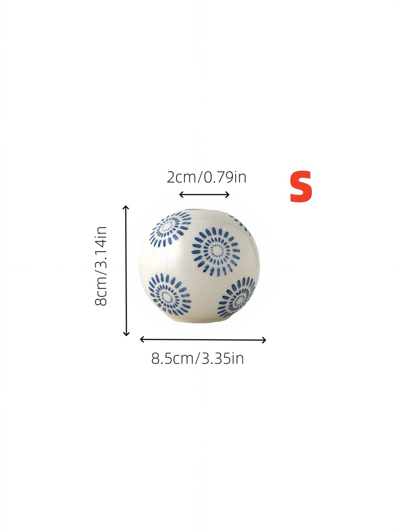 Ball Shaped Ceramic Vase, 1 Count Modern Desktop Decorative Vase, Home Decoration Ornament For Living Room Bedroom Dining Room_voghion.com