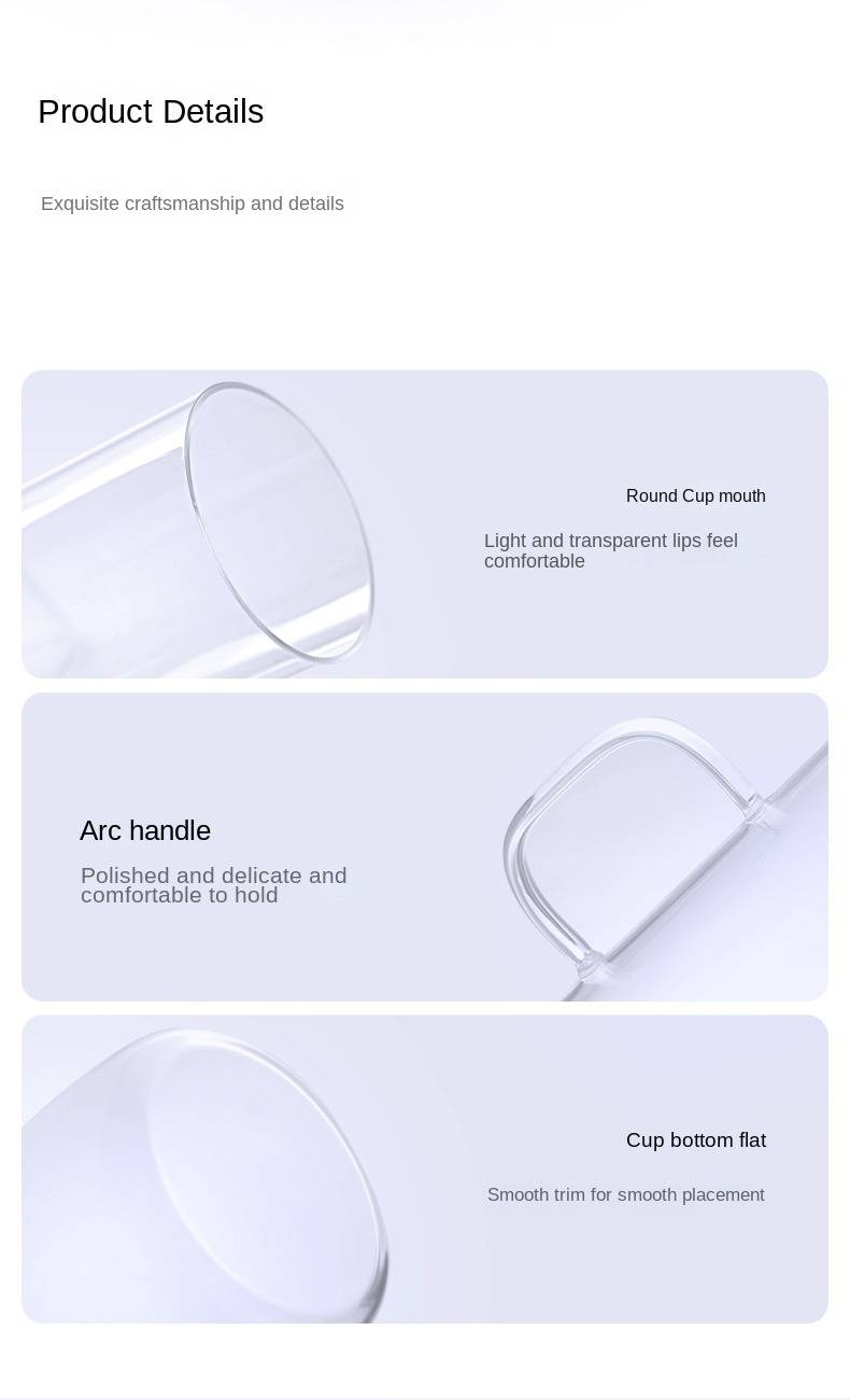 【Confezione da 2】Tazze in vetro resistenti al calore Samadoyo - Design rotondo trasparente per tè verde e latte, tazze dritte con manici_voghion.com