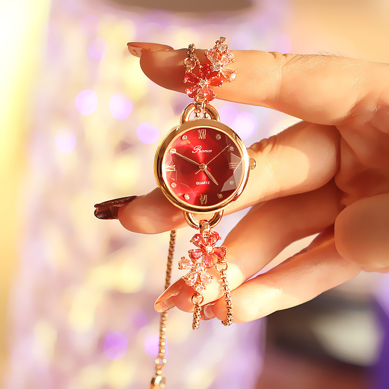 Fashion New Live 2024 Women's Diamond Embedding Simple and Colorful Waterproof 2035 Movement Watch_voghion.com