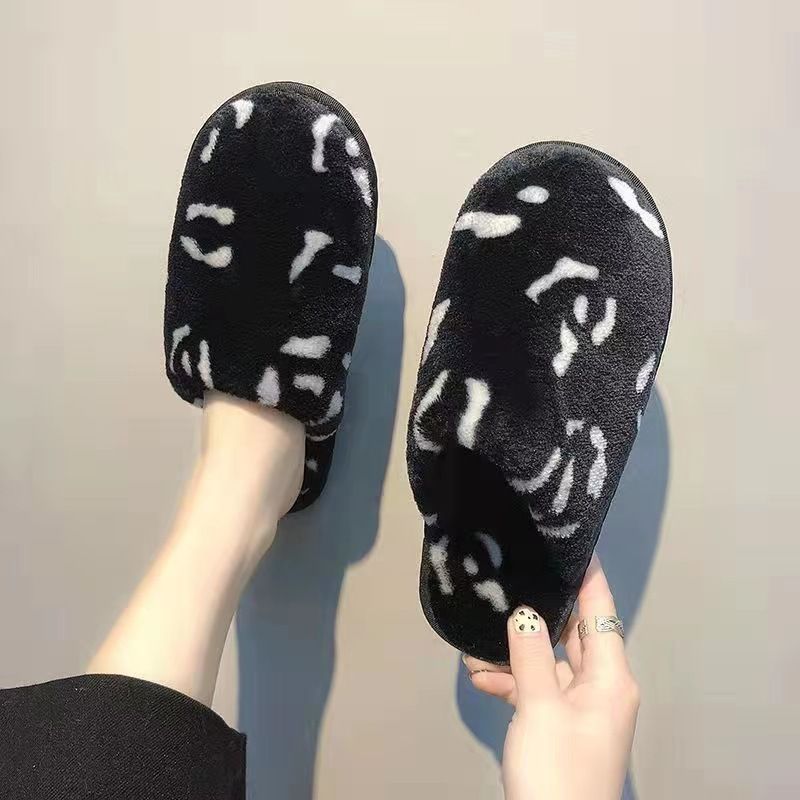 2025 Nuove pantofole da casa per le donne, stile coreano, in cotone con fodera in pile, calde e morbide._voghion.com
