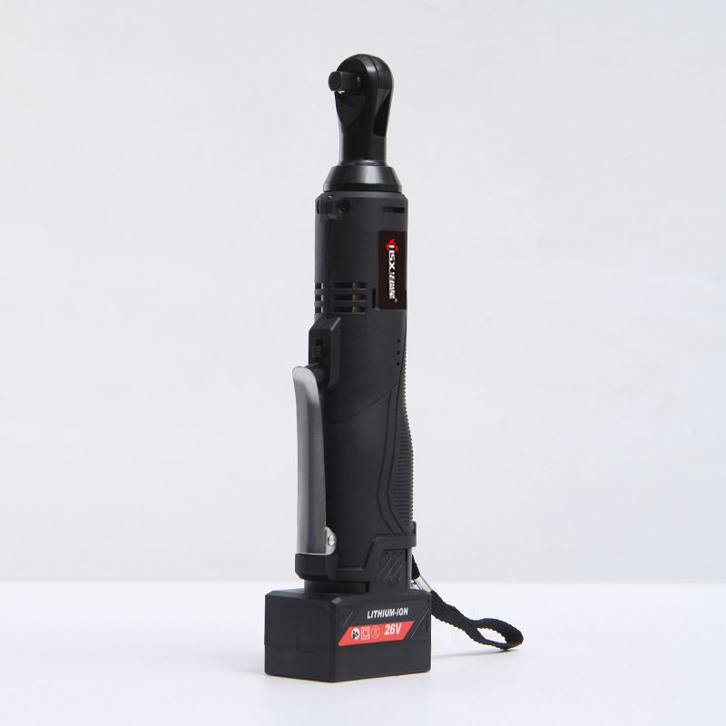 25V Cordless Electric Ratchet Wrench With Rechargeable Lithium Battery, 90° Right Angle Design For Auto Repair, Industrial Assembly & Stage Rigging_voghion.com
