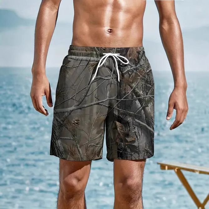 Premium Products 2025 New Versatile Fashion Trend High-quality Men's Camouflage Casual Shorts_voghion.com