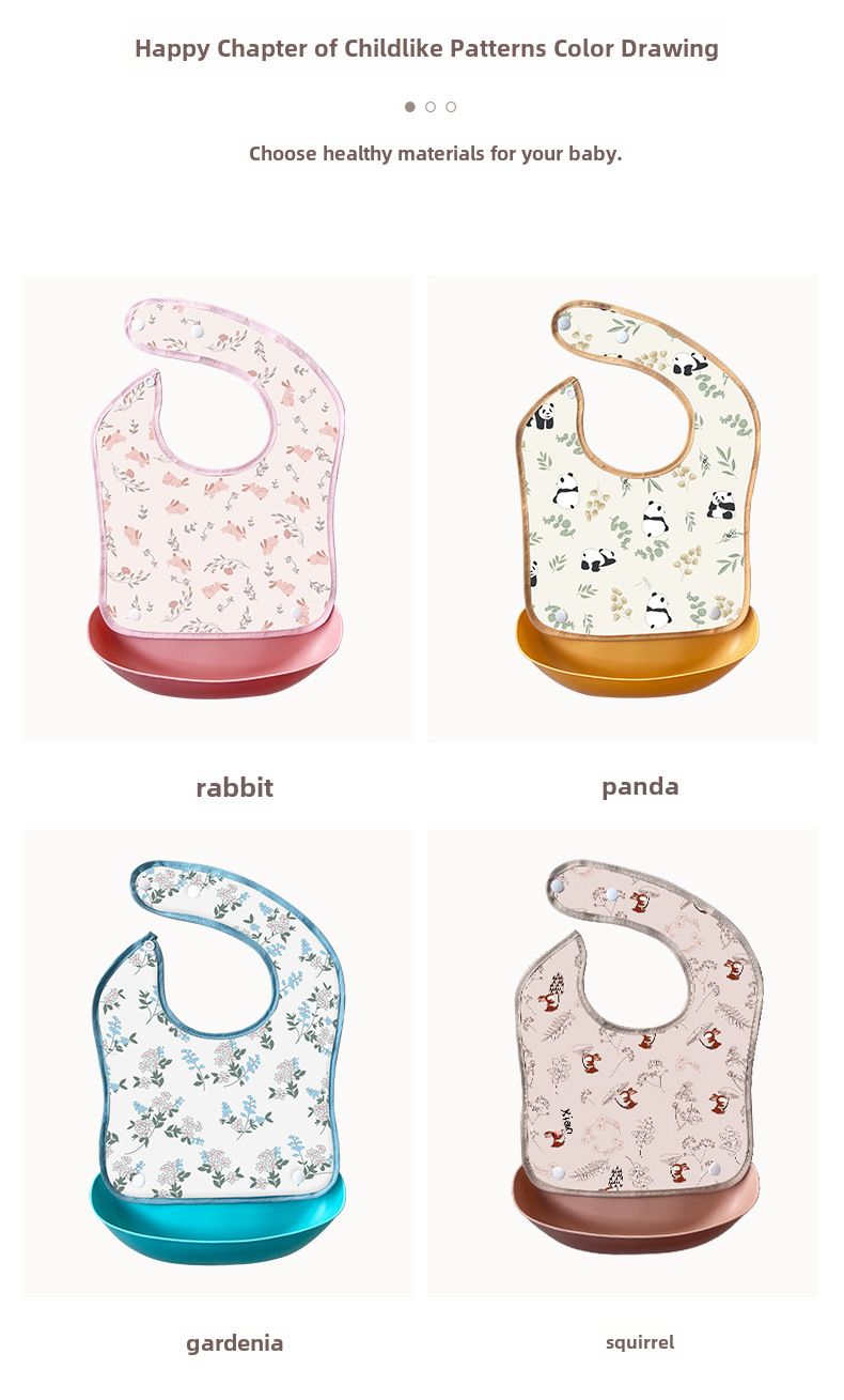 Baby eating bib for boys and girls baby complementary food food bib for children waterproof anti-dirty anti-oil artifact kindergarten bib_voghion.com