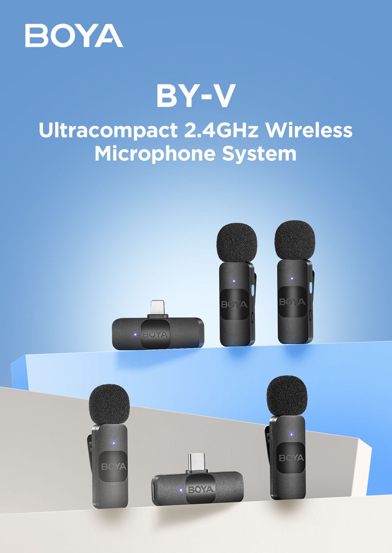 BOYA BY-V draadloze Lavalier reversmicrofoon voor iPhone Android SmartPhone PC Computer USB-C-apparaten Youtube-opname_voghion.com