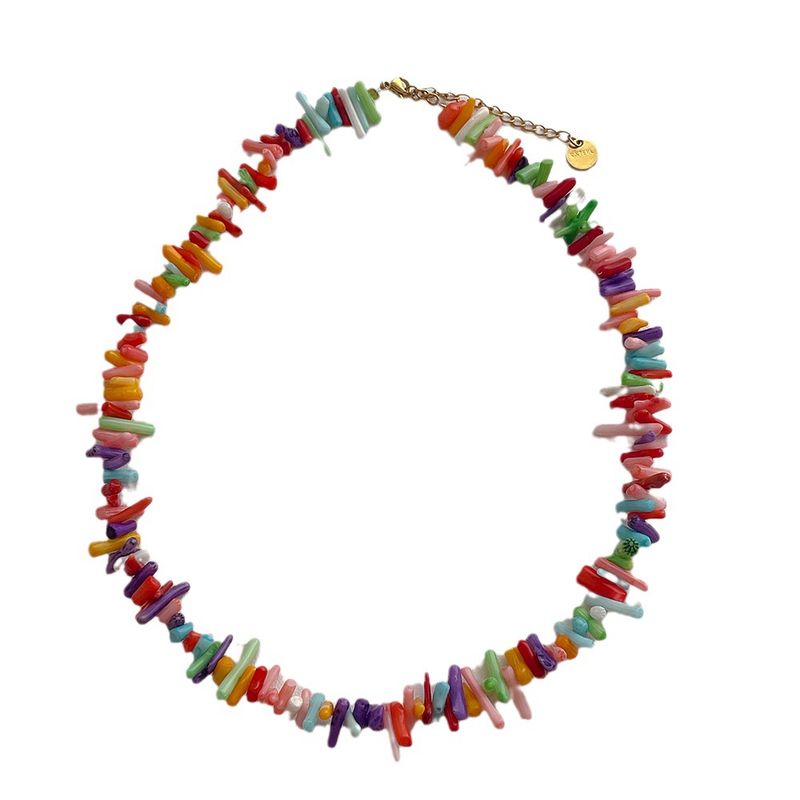 Design minimalista, colar de coral estilo barroco, férias femininas no Instagram, estilo praiano, corrente versátil para clavícula_voghion.com