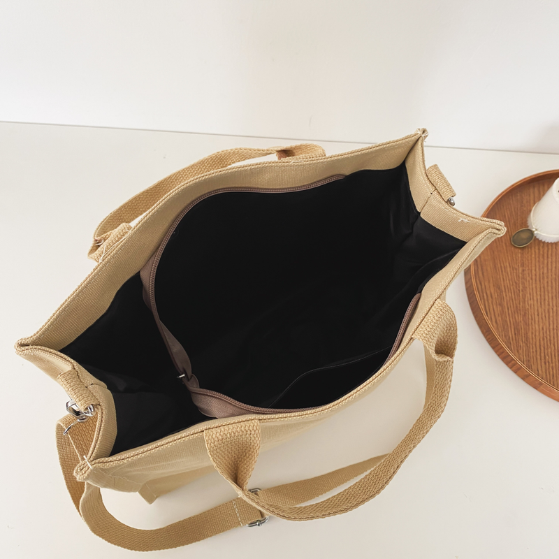 Handbag Women Canvas Shoulder Bag Large-Capacity Tote Bag Preppy Student Messenger Bag_voghion.com