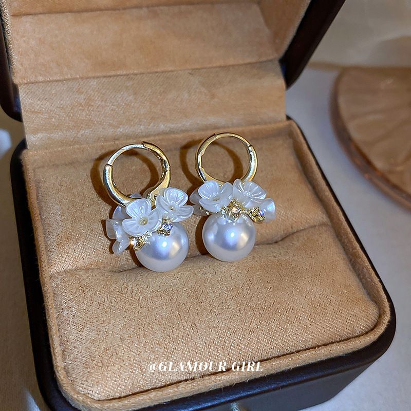 Orecchini pendenti a forma di cuore con perle in argento coreano 2025, nuovi, alla moda, eleganti e semplici, per le donne_voghion.com
