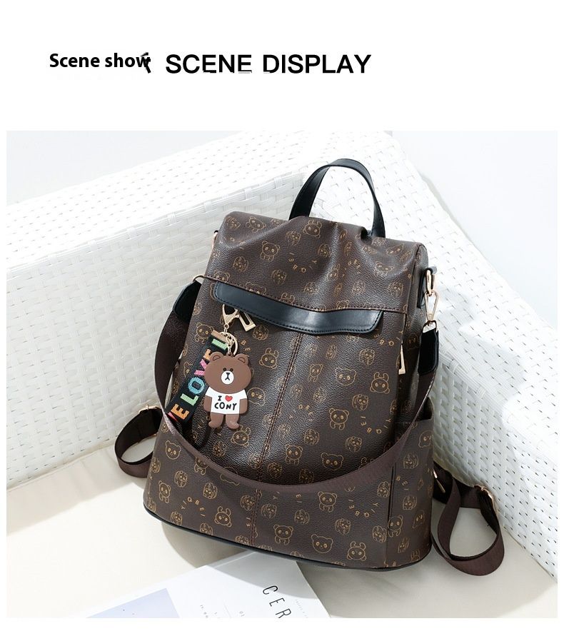 Andralyn skulder ryggsekk for kvinner Ny trendy koreansk versjon Allsidig mote student mykt skinn tegneserieryggsekk_voghion.com