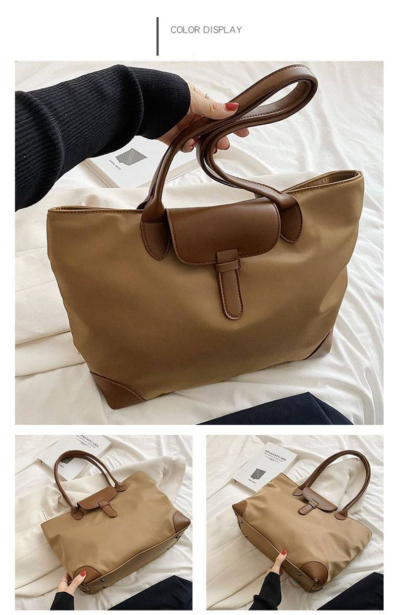 Nuevas tendencias modische einfache Damenhandtasche lässige einfarbige Umhängetasche_voghion.com