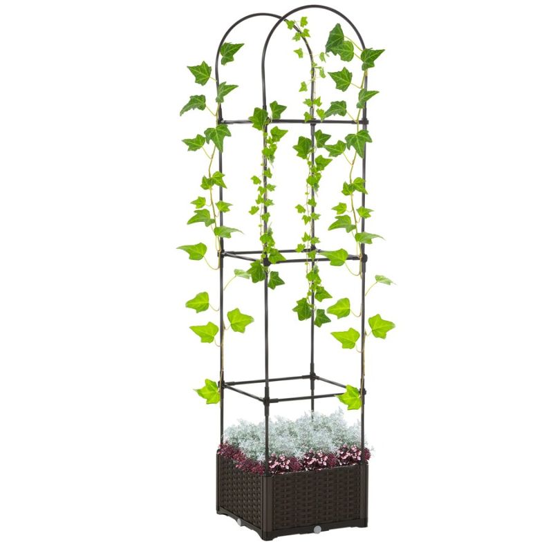 Raised 69.7 Plants Tomato Box, With Vegetable Vine Planter Self-Watering Bed For Flowers Planters Climbing Garden Trellis,_voghion.com
