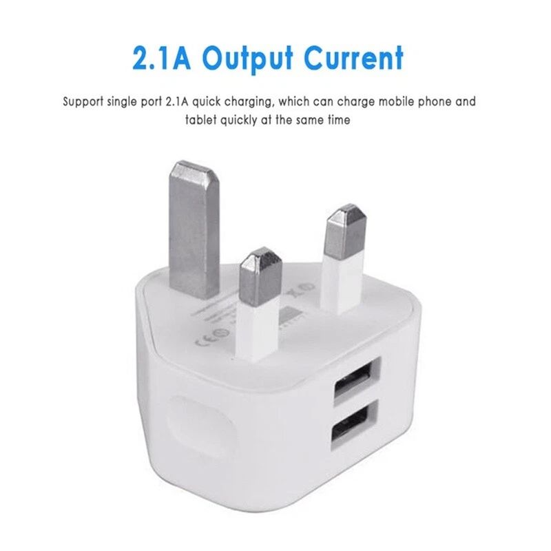 USB-Netzadapter, 3-polig, 1/2 USB-Anschlüsse, UK-Ladegerät für Handys und Tablets, NEU_voghion.com