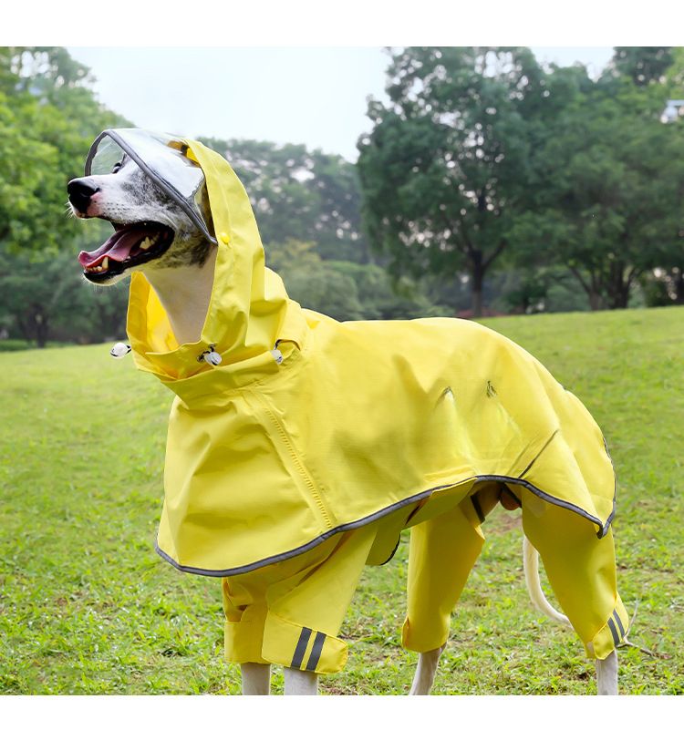 Wakytu UK Grand imperméable pour animaux de compagnie Poncho de pluie Veste imperméable à quatre pattes pour chien de taille moyenne Coupe-vent et imperméable_voghion.com