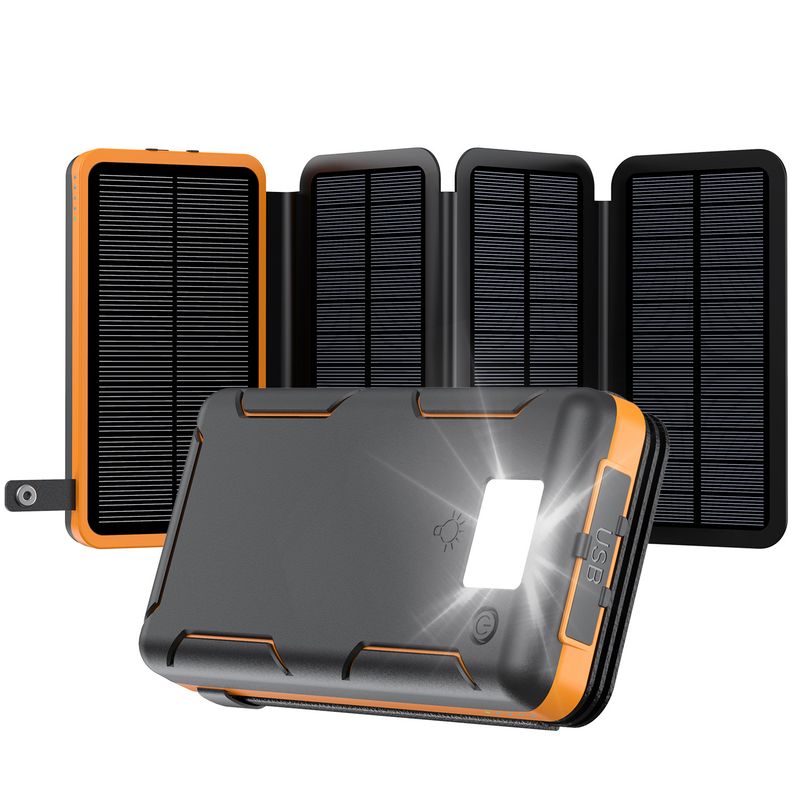 Neie Solar-ugedriwwenen Portable mat 25000mAh grousser Kapazitéitsbank a schneller Opluedung fir dobaussen_voghion.com