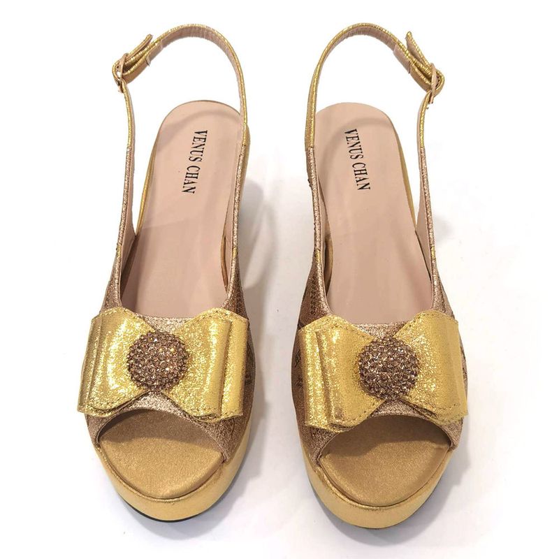 Damenschuhe Große Damenschuhe Schuhe für Geburtstagsfeiern Kleiner Keilabsatz Schuhe mit dicker Sohle und gleichem Design Clutch Bag Diamond Flower_voghion.com