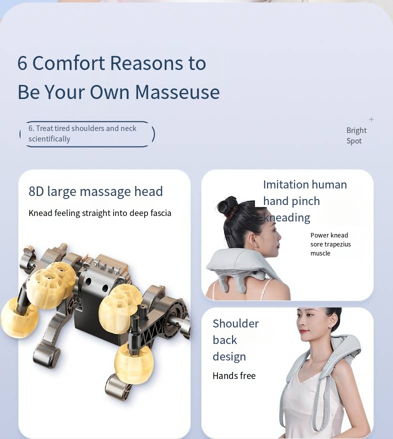 Simulazione della colonna vertebrale cervicale, del collo e del collo, impasto manuale, massaggio domestico, scialle, dispositivo per massaggio muscolare trapezio, dispositivo di protezione per spalle e collo_voghion.com