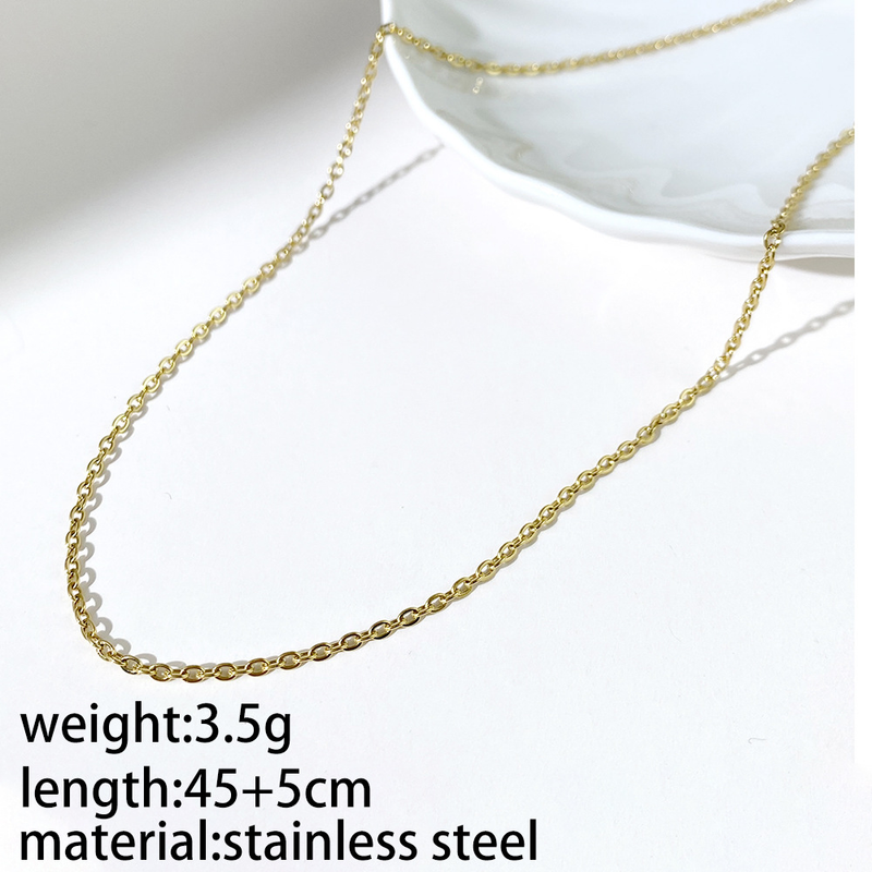 Fashion Letter Necklace DIY Jewelry Accessories Stainless Steel Female Clavicle Chain_voghion.com