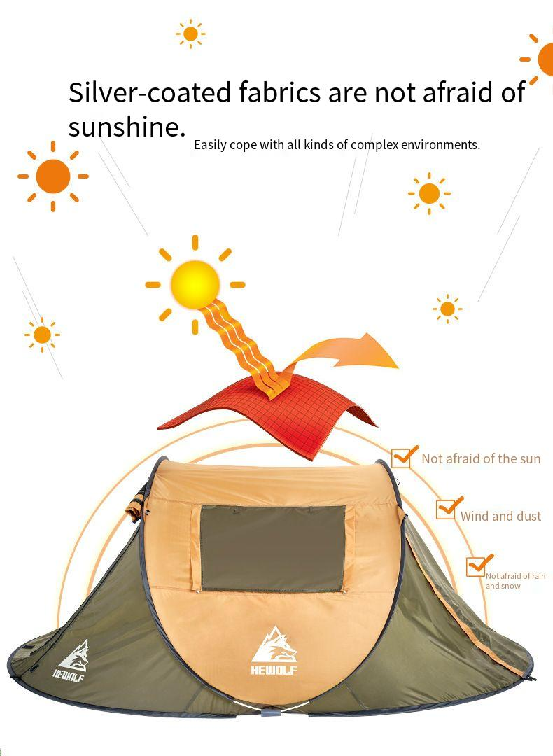 Outdoor Boat Shaped Tent Fully Automatic Sunscreen Hand Throwing Tent Outdoor Quick Opening Tent Camping Windproof Camping Tent_voghion.com