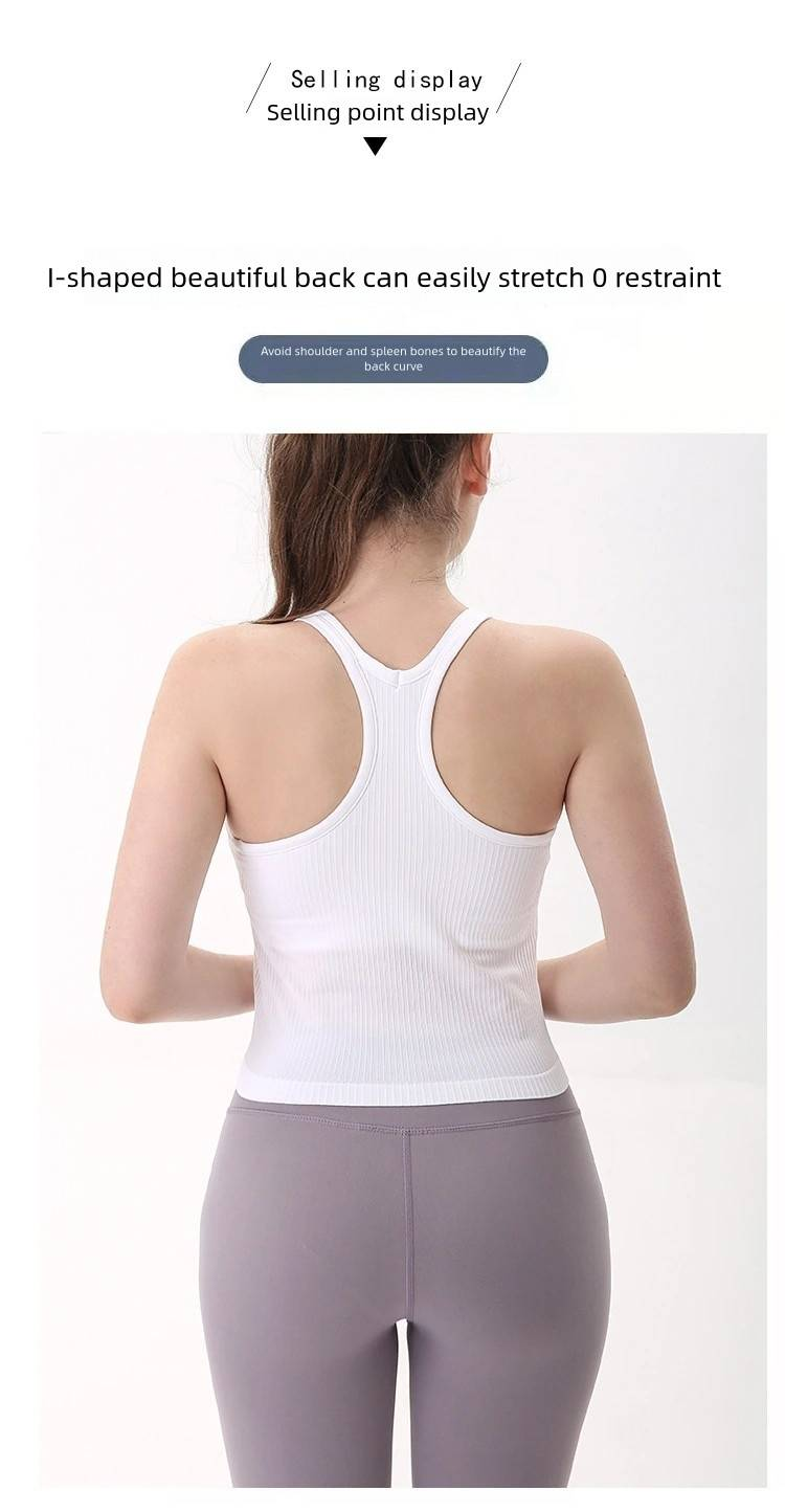 With Cups Threaded Tank Tops For Women, Sports Tank Tops, Breathable And Quick-drying_voghion.com