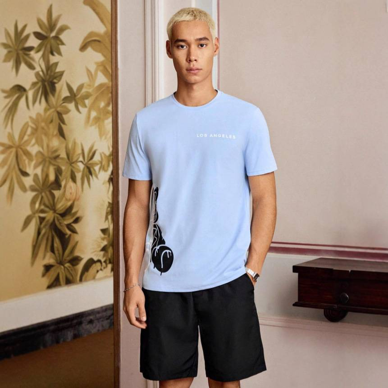 Breathable Cotton Casual Short Sleeve T-Shirt & Shorts Set For Men - Lightweight Summer Outfit, Gym & Streetwear_voghion.com