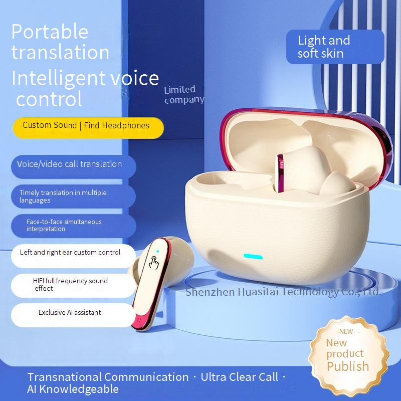Auriculares Bluetooth con traductor de IA, sonido inteligente, traducción multilingüe, 8 horas de reproducción y cómodo diseño intraaural._voghion.com