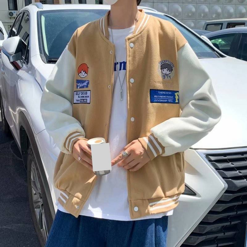 Men's Streetwear Short Puffer Jacket Winter Stand Collar Shiny Loose Fit Thickened Bomber Coat_voghion.com