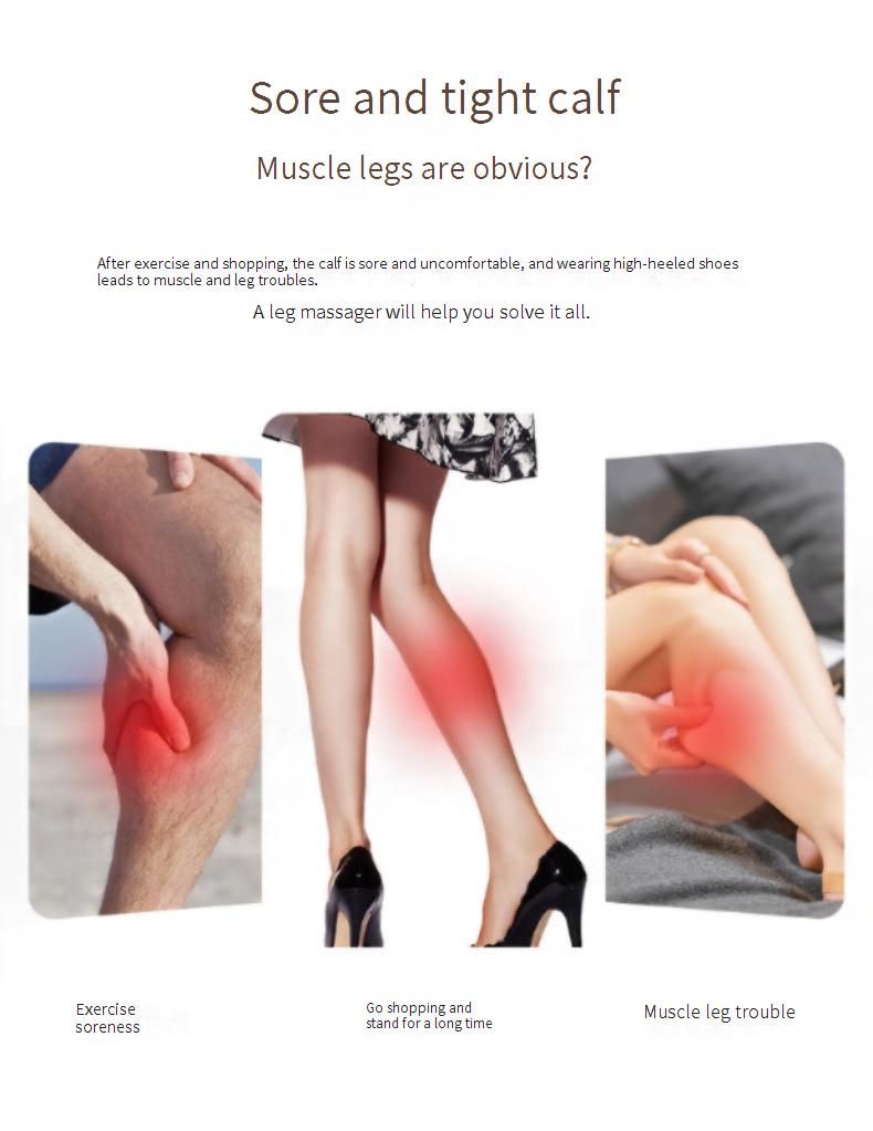 Massaggiatore automatico per gambe con compressione dell'aria e termoterapia - 4 livelli di velocità, vibrazione a ultrasuoni, regolabile per uso domestico_voghion.com