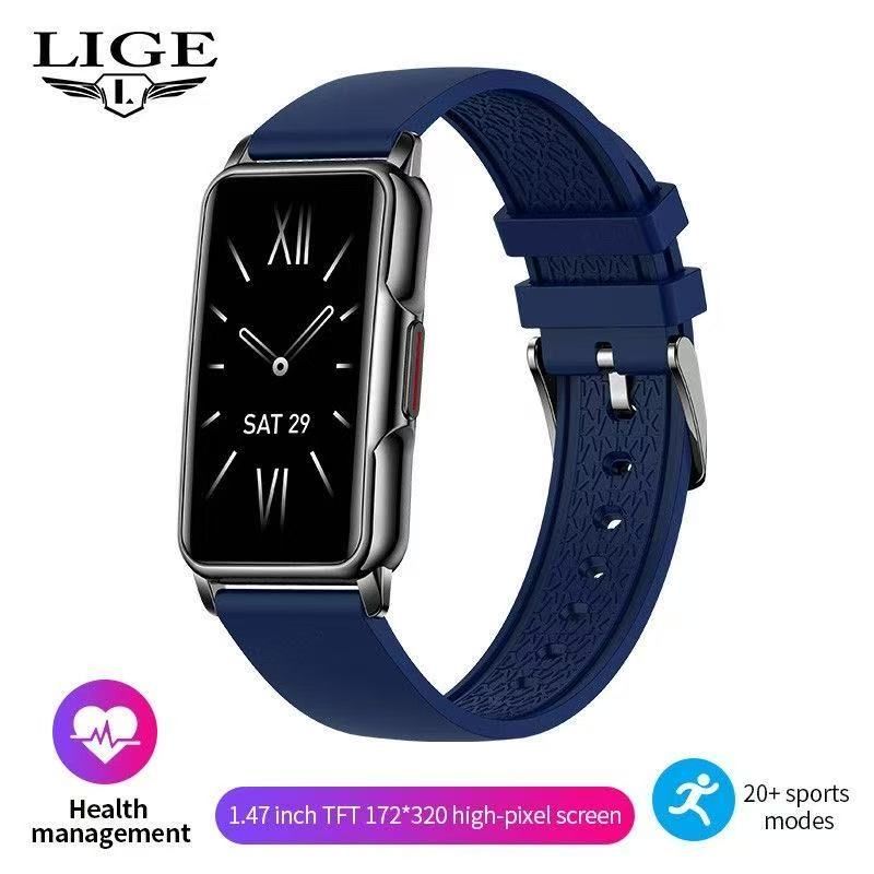 LIGE Smart Watch Uomo Bluetooth collegato al telefono Musica Fiess Bracciale sportivo Monitor del sonno Uomo Smartwatch da 1,47 pollici Donna_voghion.com