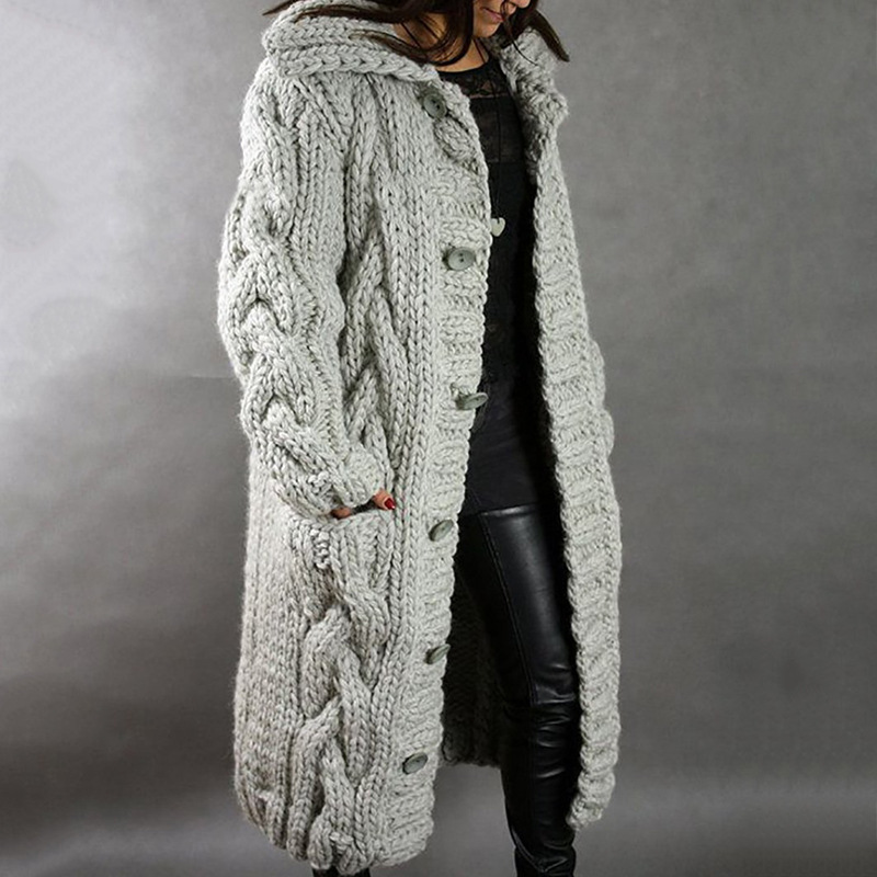 Damen neue Strickjacke große Größe Pullover Mantel Mode_voghion.com