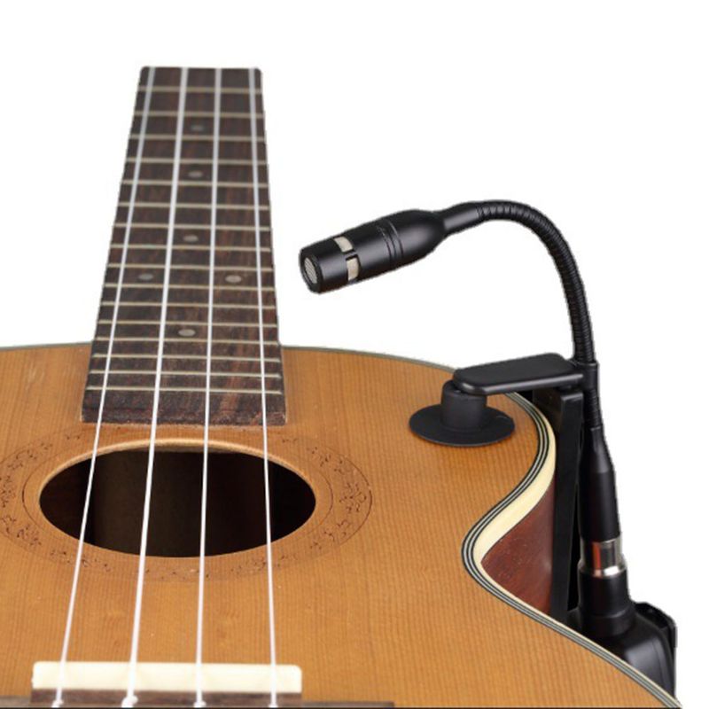 Mikrofon-Set, 3-poliger 4-poliger XLR-Anschluss, Mikrofon-Clip-Halterung für das Spielen der Akustikgitarre_voghion.com