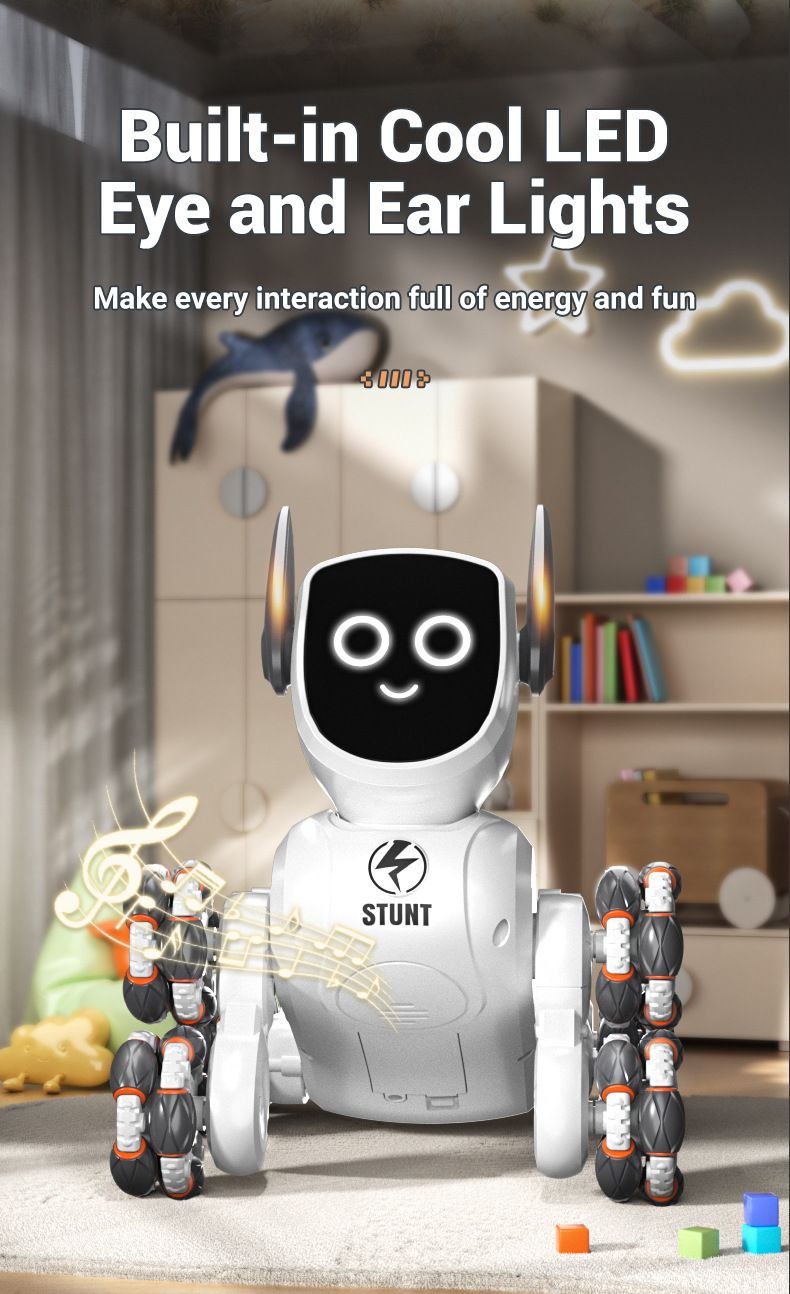 Remote Control Toys Intelligent Voice Mechanical Dog Gesture Sensing Remote Control Toy Eight Wheel Four Wheel Drive Stunt Deformation Car_voghion.com