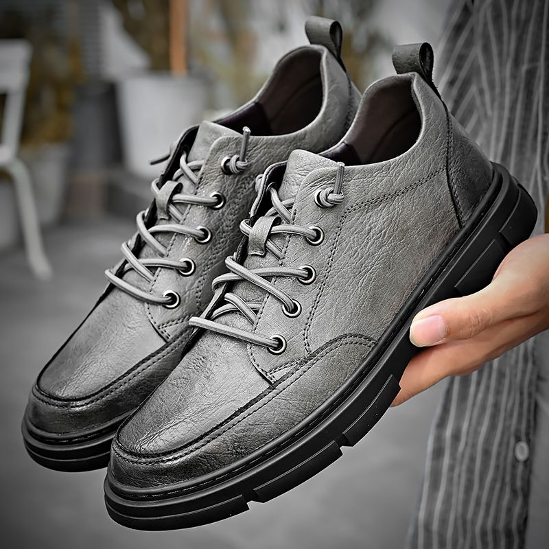 Neue Business-Kleidung für Herren, Freizeitschuhe, britischer Stil, Leder, weiche Unterseite, schwarze Low-Top-Martin-Stiefel_voghion.com