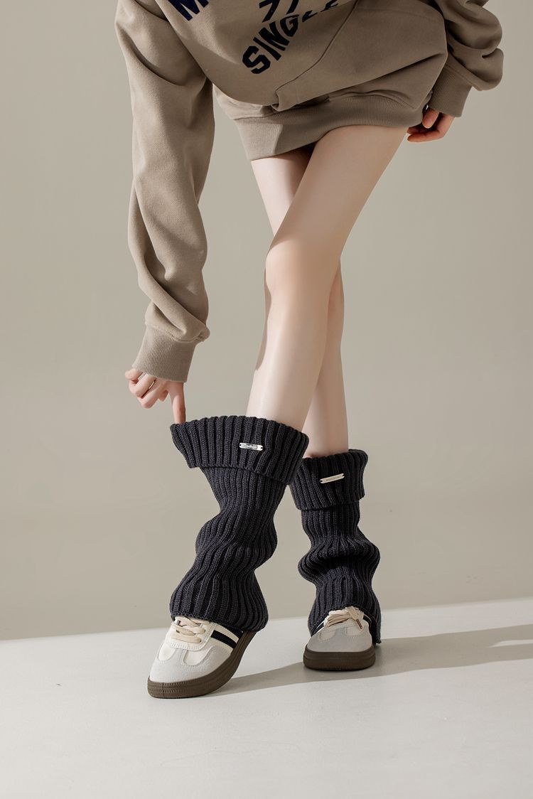 Strumpf y2k Hottie jk Wadensocken Herbst und Winter Dicke Nadelflor-Bein-Sets Schlanke Herbst- und Winterstrümpfe für Damen_voghion.com