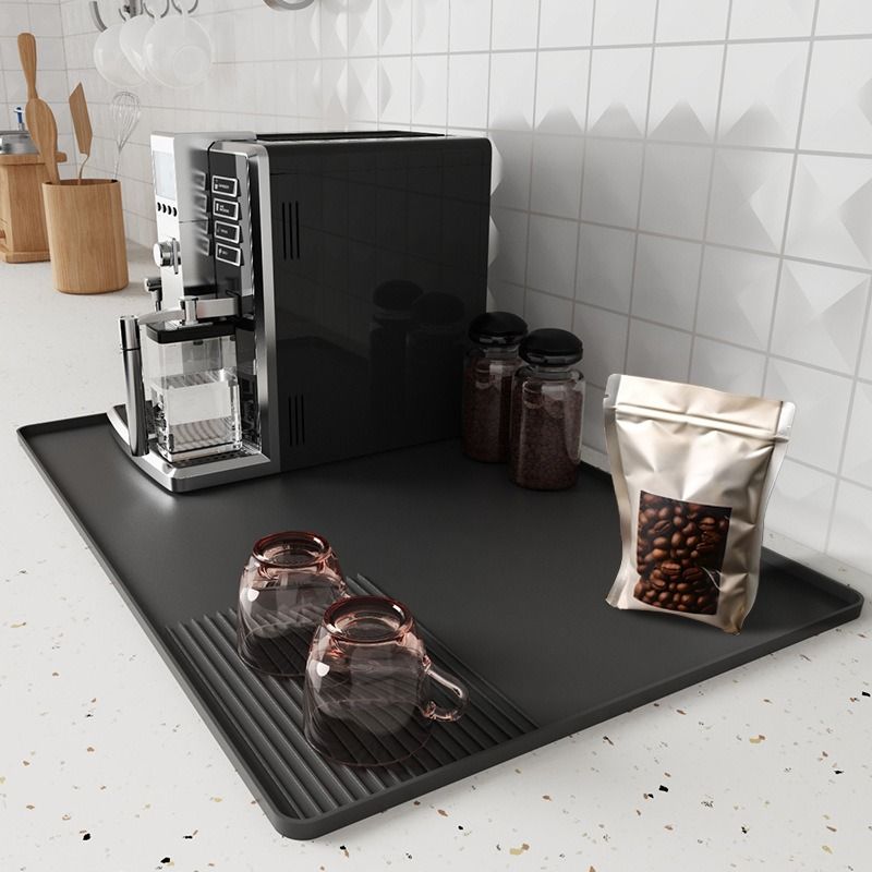 Abtropfmatte für Kaffeemaschinen – rutschfeste, hitzebeständige Silikonunterlage für Espressomaschinen, Kaffeebar, Arbeitsplattenschutz, wasserdichte Küchenmatte_voghion.com