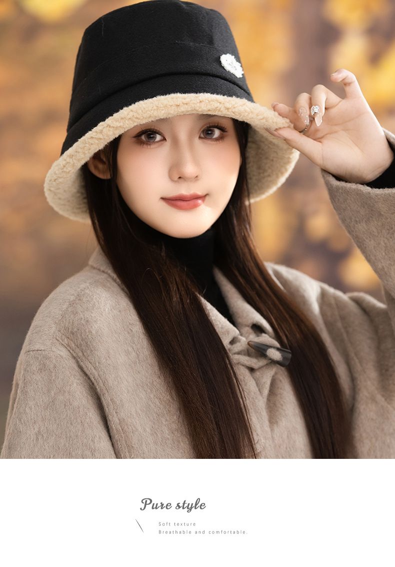 Cappello da pescatore in stile giapponese, nuovo, spesso, in peluche, con sorriso, per autunno e inverno, antivento, caldo e versatile_voghion.com