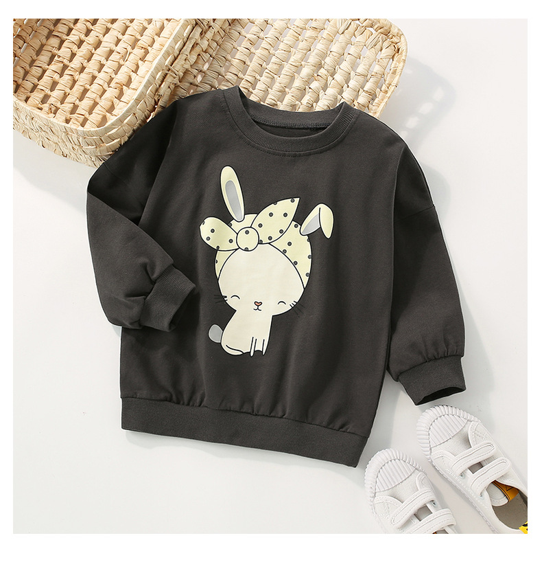 Felpa con cappuccio da bambina in cotone con spalla Autunno Autunno e inverno Felpa con cappuccio per bambini in cartone animato Abbigliamento per neonati_voghion.com