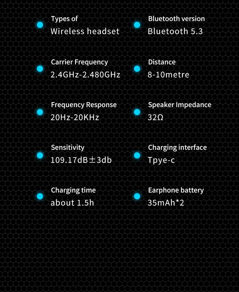 Wireless Headset With Zero Delay, Ergonomic HD Stereo Headphones For Gaming, Sports, Work, And TF Card Support (Model TF-T20)_voghion.com