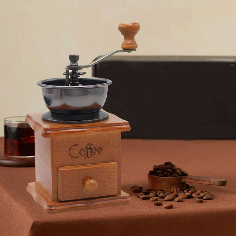 Manuelle Kaffeemühle im Vintage-Stil mit verstellbarem Keramik-Mahlkern_voghion.com