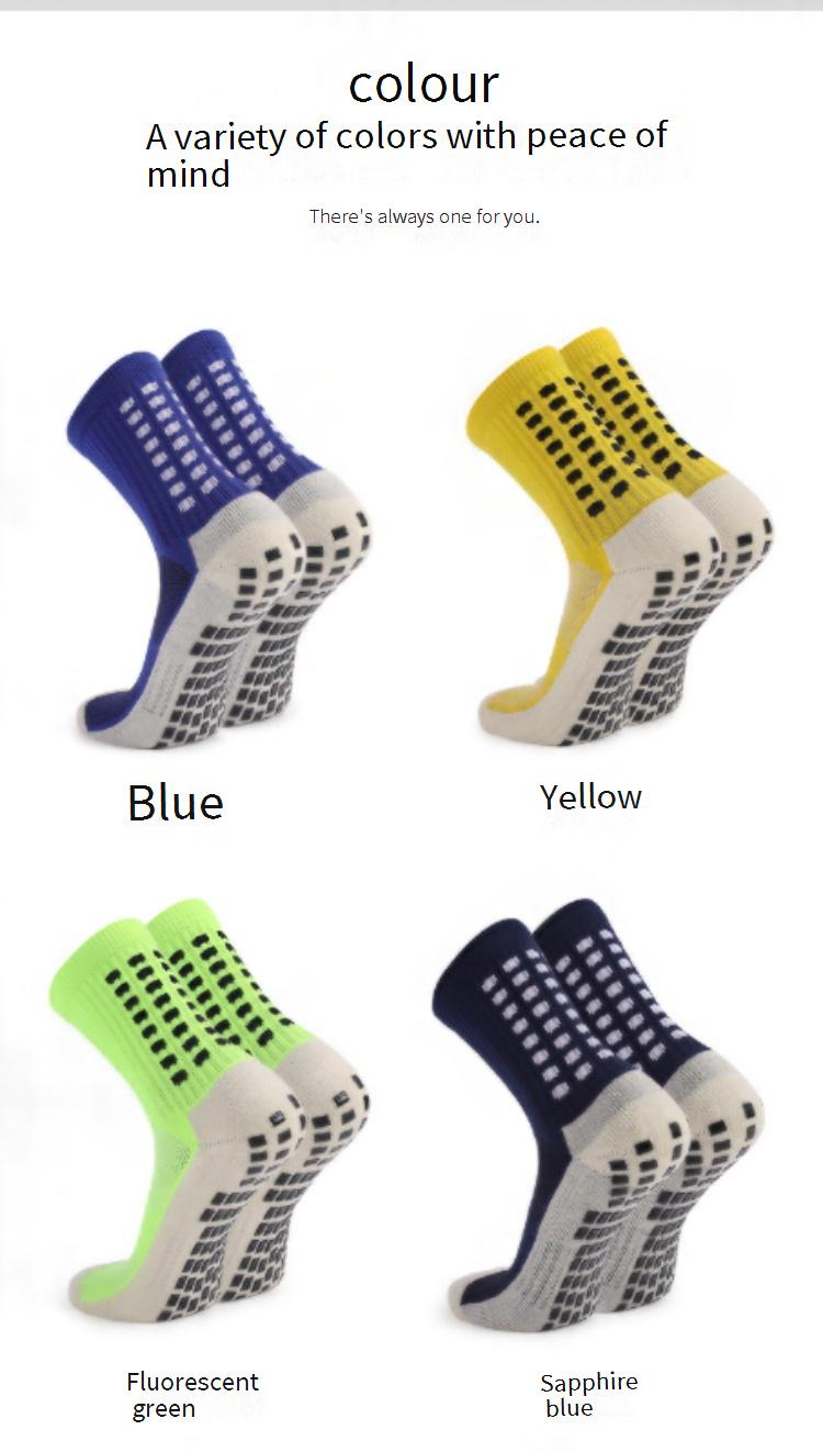Herrensocken mit zwei Wölfen, gepunktete Socken, rutschfeste Herren-Fußballsocken, mittlere Röhre, lange Röhre, dickes Deodorant, verschleißfeste Sportsocken mit Handtuchunterseite_voghion.com